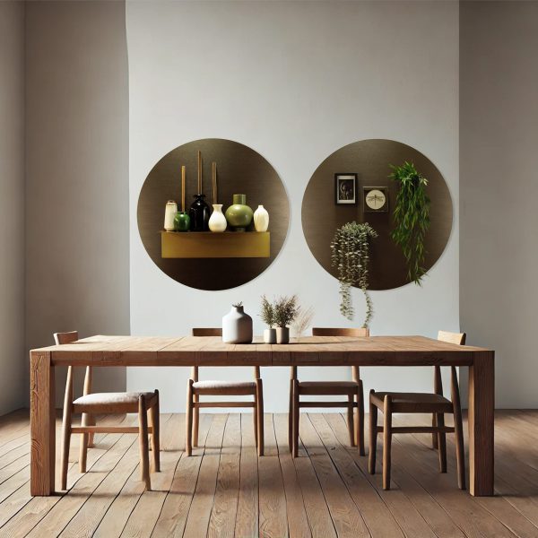 Mock up design magneetbord rond - metallic brons