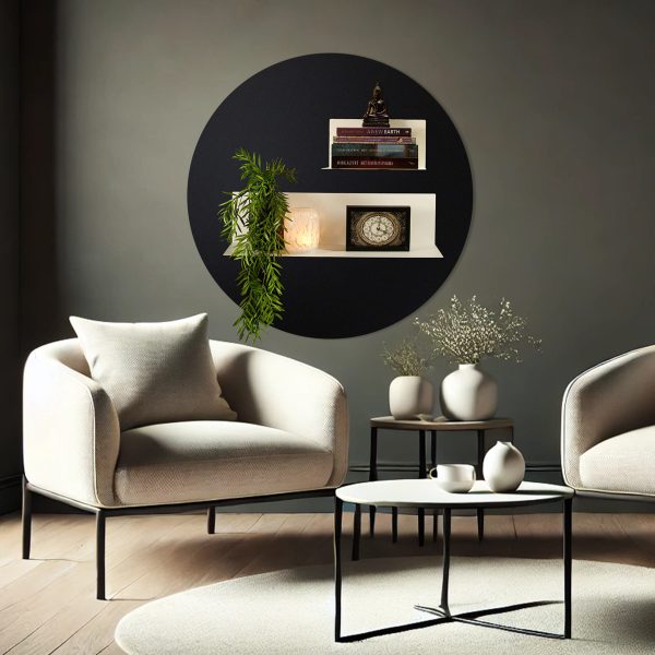 design magneetbord rond - ultra mat zwart