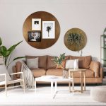 Mock up design magneetbord rond vintage koper vintage goud