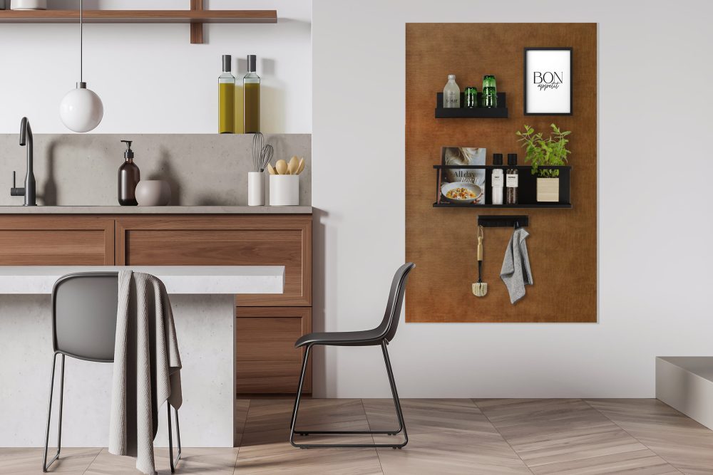 Design magneetbord leer cognac maatwerk