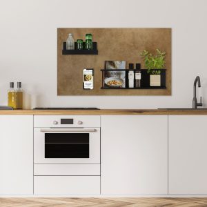 Mock up keuken design magneetbord vintage goud