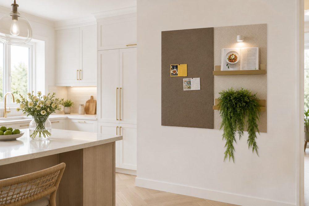Vilt wandpaneel combinatie met magneetwand