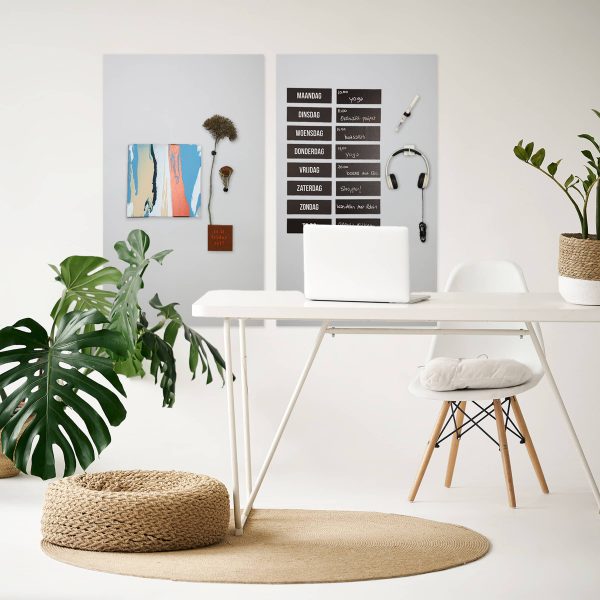 Magnetisch krijtbord lichtgrijs