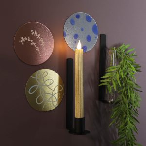 Set magnetische vaas_kaars houder zwart