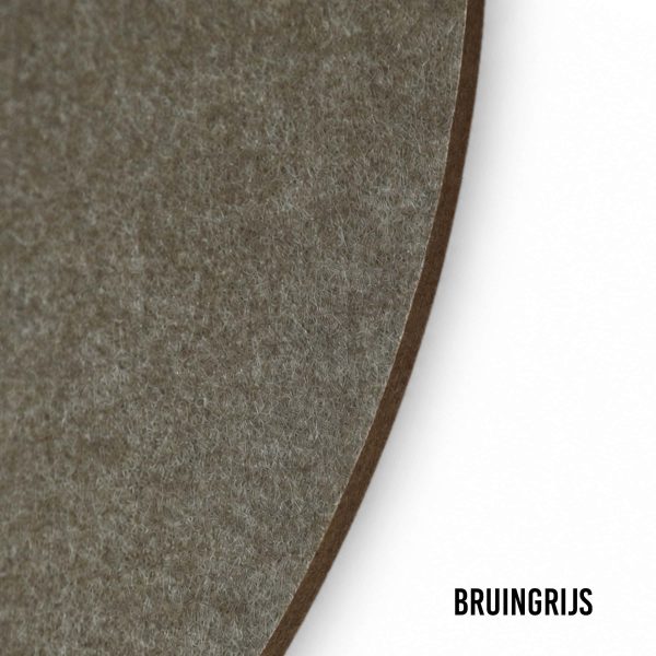 Viltpaneel rond - bruingrijs staal
