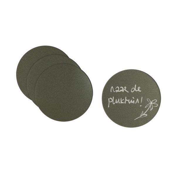 beschrijfbare_magneetlabels_rond_olijfgroen