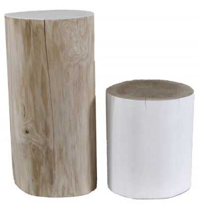 boomstam bijzettafel wit hout