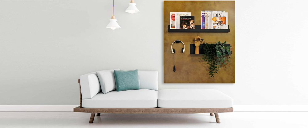 Mockup magneetbord vintage goud