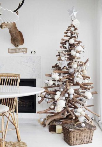 kerstboom boomstam takken