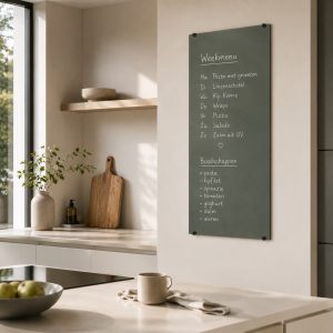 krijtbord binnen keuken olijfgroen