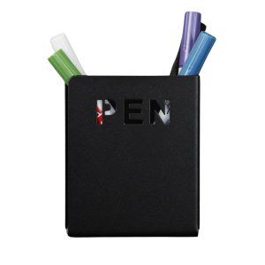 Magneetbakje pen zwart metaal