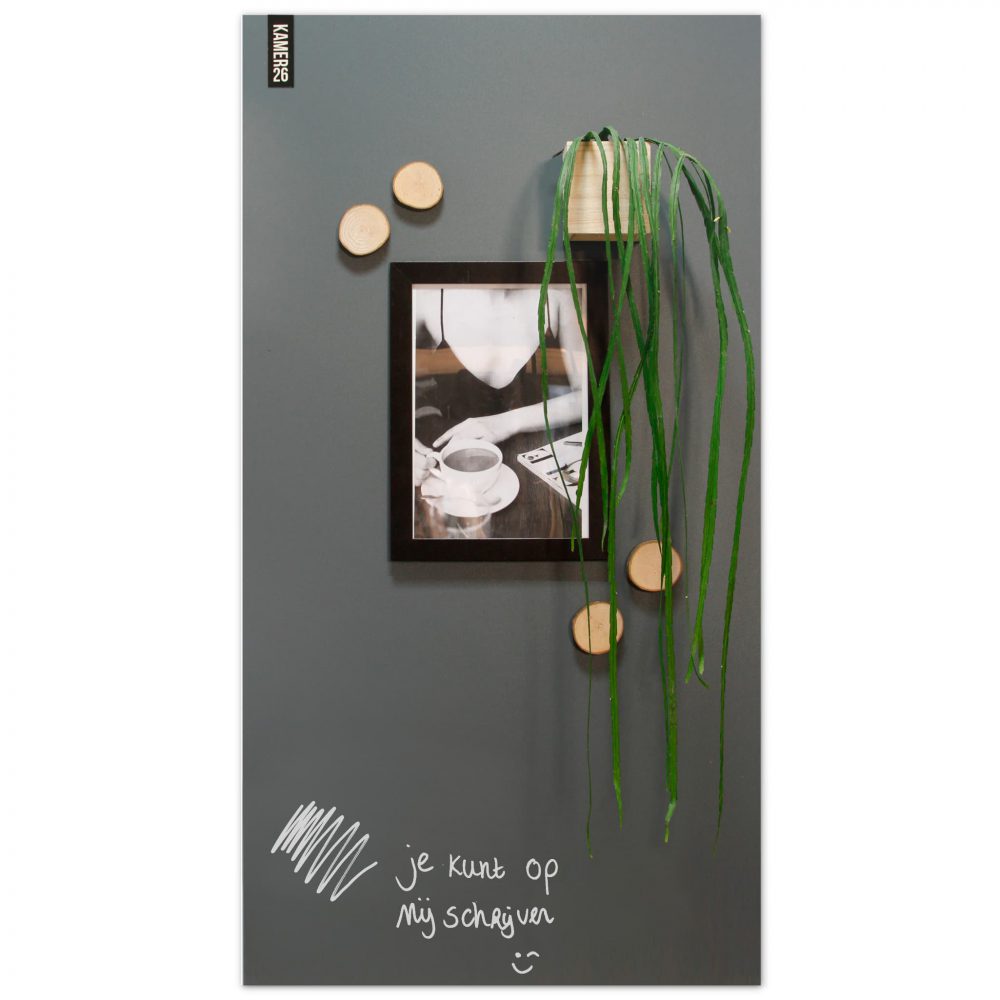 Magneetbord glossy whiteboard zwart voor thuis/kantoor