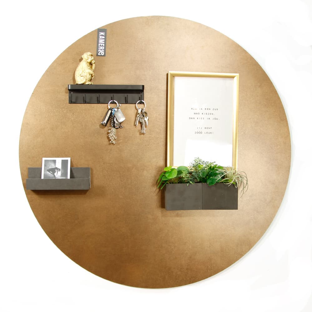 magneetbord rond vintage goud