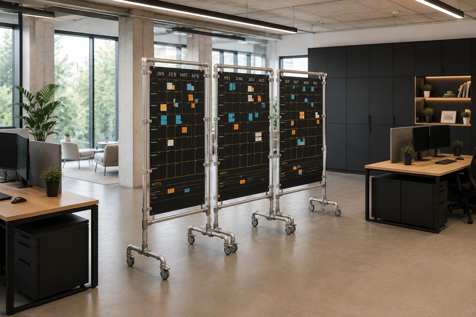 magneetborden mobiel zwart kantoor