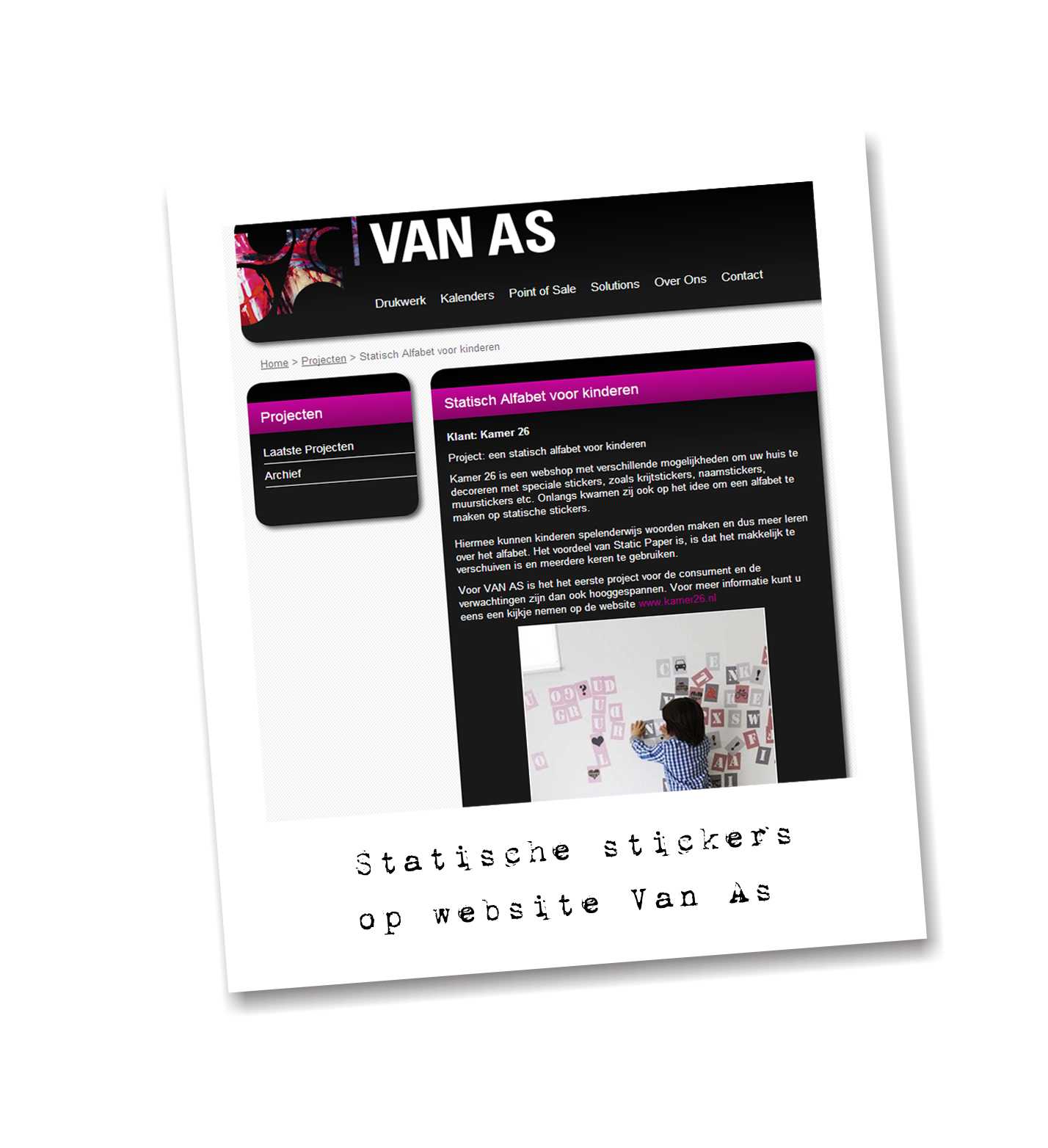 Online vermelding statische stickers