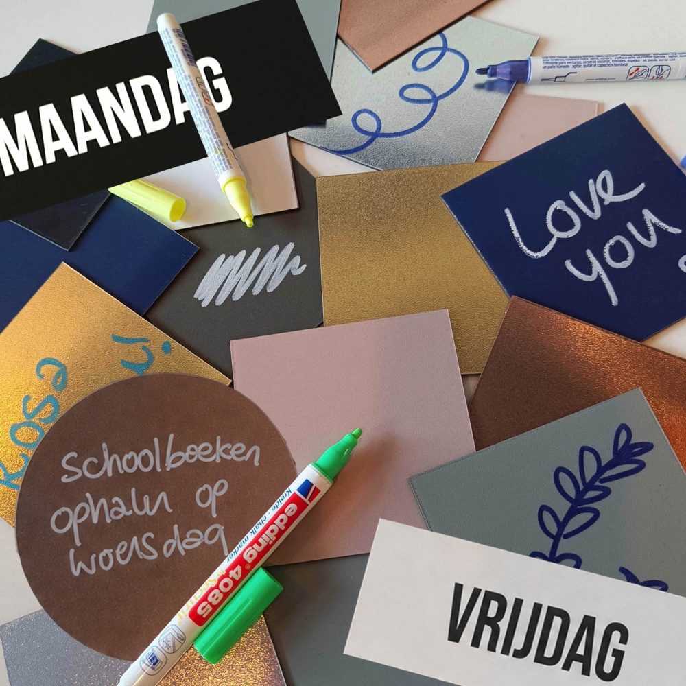 Beschrijfbare magnetische labels mix