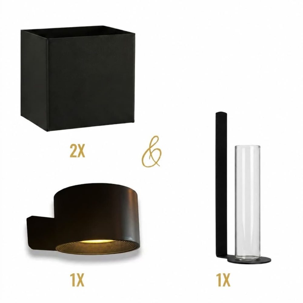 set-magneetbakje-vaashouder-wandlamp