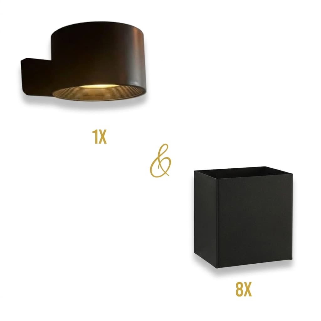 set-magneetbakje-wandlamp