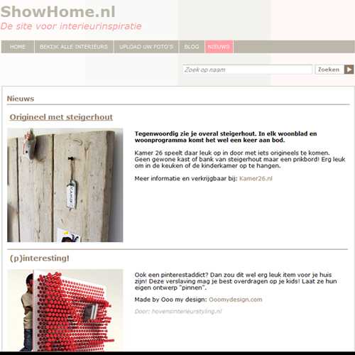 showhome nieuws