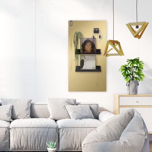 mockup magneetbord goud