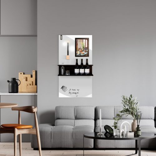 woonkamer magneetbord wit glossy